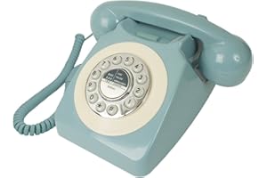 Benross 44540 Klassisches Retro-Telefon, Vintage-Stil, schnurgebundenes Telefon, klassischer Klingelton, Druckknopf-Wahl, Wahlwiederholfunktion, einfache Einrichtung, Blau