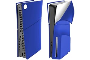 ZJRUI Silikon Hülle für PS5 Slim Konsole, Dünn Stoßfest Schutzhülle Skin Cover PS5 Slim, Anti-Kratz für PS5 Slim Skin Faceplates Anti-Staub Weiche Hülle für PS5 Slim Console Disc Version - Blau