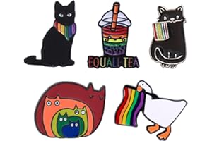 VARKAGE 5 Stück Lgbtq Accessoires Regenbogen Pride Pin, Niedliche Katzen Pins Anstecker für Rucksäcke, Schmuck, Hüte, Jackendekoration Funny Anstecknadel