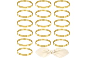 AGOGUE 16 sztuk pierścieni na serwetki, złote pierścienie na serwetki, złote pierścienie na serwetki, pierścionki na serwetki, na wesele, kolację, jubileusz, dekoracja stołu