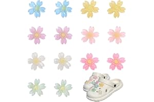 Aililong Lot de 14 breloques en forme de fleur pour chaussures - 7 couleurs - En PVC imperméable - Facile à utiliser - Pour femmes, filles et enfants