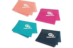 ‎CORESTEADY Coresteady Gymnastikband für Männer und Frauen – Fitnessband ohne Zurückschnellen für Krafttraining – Gummiband Sport für Fitness, Pilates, Physio und Yoga – Mit Trainingsanleitung