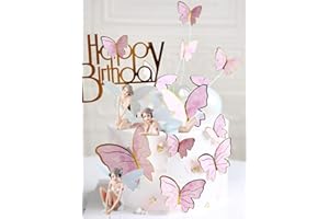 JeVenis Fairy Cake Decoration Fairy Butterfly Cake Decoration Fairy Party Supplies Fairy Party Favors Fairy Garden Decoration for Fairy Theme Birthday Wedding Decoration