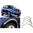 Empica Stainless Steel Wheel Arch Chrome Fender Lining Trim Moulding for Maruti Suzuki Baleno