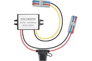 YBBOTT DC DC 12V/24V/36V/48V/60V a 5V 3A Convertidor de Tensión Adaptador Impermeable 15W Transformador Reductor Fuente de Alimentación para Carro de Golf Club Car