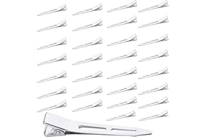 LEERSAO 30 Stück EnteBill Haarspangen Silber Haarclips 5,5 cm Haarklemmen Friseur Alligator Clips Metall Haarspangen für Haarklammern Damen Spangen Friseursalon Mädchen Haarstyling DIY