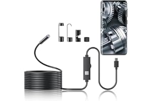 GAWENTINY Endoscope Inspection Camera with Lights,8.0mm IP67 Waterproof Tube Sink Pipe Drain Camera for Android,iPhone,iPad,1080P HD Borescope (5M)