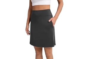 Jesself Skort Women's Knee-Length Tennis Skirt with Trousers Underneath High Waist Activewear Trouser Skirt Hiking Skirt Women with Inner Shorts Pockets Perfect for Summer Golf Cycling