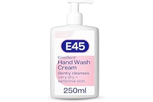 E45 Hand and Body Wash Cream - Relieve Dry, Itchy & Irritated Eczema Prone Skin - 250ml - Gently Cleanses Very Dry and Sensitive Skin - Dermatological Soap Free Emollient
