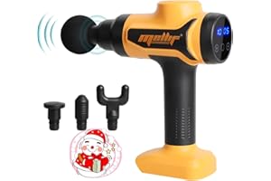 WITLIGHT Massage Gun Deep Tissue,Percussion Muscle Massager for Dewalt 20V Battery(Not Included),10 Speeds &4 Heads,Quiet Handheld Electric Massager with LED Touch Screen for Neck Back Muscle Pain Relief