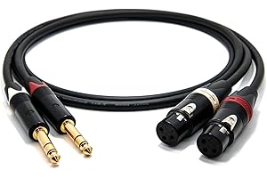 enoaudio Mogami 2534 Quad Stereo para (L,R) kabel audio, symetryczny, Neutrik Gold 6,3 mm TRS jack - żeński XLR, HiFi, 1,5 m
