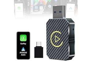 FOREVERUP CarPlay Wireless bezprzewodowy adapter Bluetooth 2 w 1, edycja Mini Adapter Android Auto, kompatybilny z samochodami z Android Auto i Carplay, przewody USB C/A