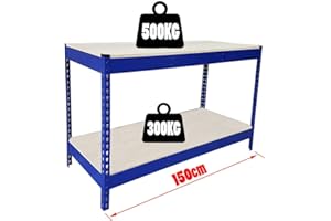 TAHA 500kg Heavy Duty Metal Work Bench Garage Workshop Table Workbench Station