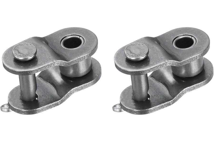 sourcing map 2Pcs #420 Chain Offset Half Link Roller, 1/2" Pitch Carbon Steel, Standard Chain End Connector Split Links