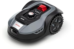 IKRA Robot cortacésped iROM 600 para céspedes de hasta 600 m², WiFi o Bluetooth, Control por App, multizona, Incl. estación de Carga & Sensor de Lluvia, 6 Cuchillas de Repuesto