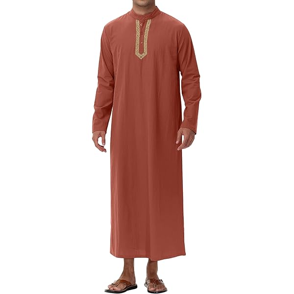 Caftan Homme Marocain Court Manches Courtes - Djellaba Légère En Lin/Coton Pour Ramadan, Mariage, Été