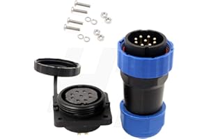 HANGTON CONNECT HangTon HE29 9 Pin Wire Plug Panel Mount Socket Connector Macho Hembra Aviación Impermeable IP68 Plástico Circular 4-Screw (9 pin 10A 380V)