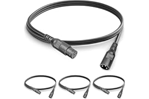 wecan - Cables DMX 1,2 m/4 ft señal conector de luz de escenario XLR macho a hembra de 3 pines para todos los proyectores de cabeza móvil LED por Light