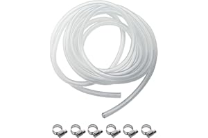 PERA Zugluft-Bierschnur, 7,6 m Innendurchmesser x 1,1 cm Außendurchmesser, für selbstbrauende Flüssigkeit mit Schraubklemmen.