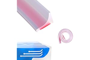 Cotensta 200cm Transparent Barre de Seuil de Douche Autoadhésive, Silicone Barrière de Seuil de Douche, Joint de Seuil de Douche, Joint d'étanchéité pour Porte de Douche sans Cadre, dangshuitiao