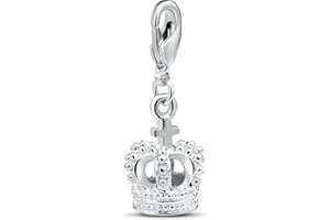 Andante-Stones 925 Argento CHARM Ciondolo"Corona" + sacchetto di organza