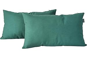 DiseLio 2 Fundas de Cojín Algodón 30 x 50 cm Color Verde Menta, Hecho en España. Cojines Decorativos Color Liso para decoración de la casa (L-C-30x50 Verde Men)