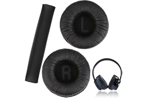 teasteam Cuscinetti auricolari per JBL Tune 450BT 500BT 510BT 520BT E40BT Memory Foam 70 mm Nero