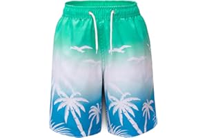 MEILONGER Costume da Bagno Pantaloncini da Bagno Estivi per Ragazzini Bambini Foderate in Rete Asciugatura Rapida 6-20 Anni