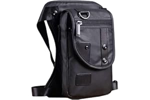 Xieben Neuf pour Homme Imperméable Oxford Militaire Tactique D'équitation Sac Banane Drop Tour De Taille Sac De Jambe Noir