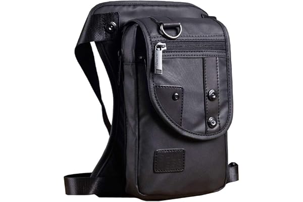 Xieben Neuf pour Homme Imperméable Oxford Militaire Tactique D'équitation Sac Banane Drop Tour De Taille Sac De Jambe Noir