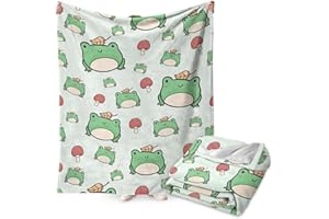 RONGJ FYDZBSL Frog Blanket Throw, Cartoon Cute Blanket Gift for Kids Soft Warm Fuzzy Throw Blankets Kids or Adults for Crib Bed Couch Chair Four Seasons Living Room Travel Outdoor