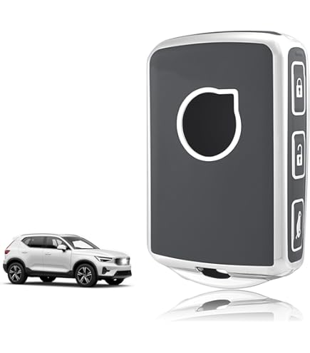 XMSCN Kompatibel mit Volvo-Schlüsselhülle mit Schlüsselanhänger, Leder