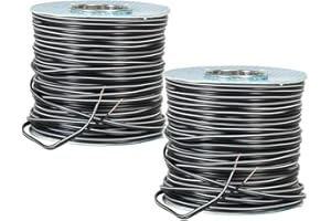 Skytronic Speaker Cable Bundle - 2-Core Figure 8 Stranded Wire, Black Sheath, Polarity Indicator, Flexible Audio Installation Cable, Twin Pack 100m Reels for PA & Hi-Fi Systems (200m Total)