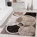 Produktbild Teppich Kreis Design Modern Wohnzimmerteppich Braun Beige Schwarz Meliert, Größe:120x170 cm