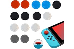 WLVINSON 14 Pezzi Joystick Thumb Grip Cap,Gommini,Copri Analogici in Silicone,Joystick Caps compatibili con OLED/pur Lite(2 Blu 2 Rosso 4 Nero 4 Bianco 2 Grigio)