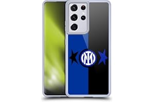 Head Case Designs Licenza Ufficiale Inter Milan Nero & Blu IM 2Stars Custodia in Gel [Protezione di Grado Militare] Compatibile con Samsung Galaxy S21 Ultra 5G E Compatibile con MagSafe