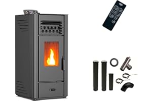 SANNOVER THERMIQUE Estufa de pellets de aire Anita 10 kW negro Sannover + kit conexión fumistería