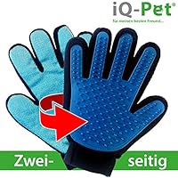 Fellpflege-Handschuh von iQ-Pet | 2 Seiten: Gummi- + Mikrofaserseite | Tierhaare kinderleicht entfernen | Hunde-Handschuh, Katzen-Handschuh, Haustier-Handschuh, Bürsten-Handschuh | Massage-handschuh, Hund, Katze, Bürste, Fell, Tier, Handschuh