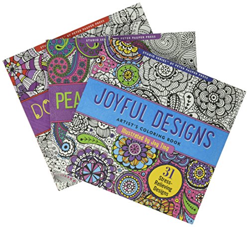 Erwachsene Malbuch-Set (Doodle, Joyful & Paisley) 3er-Pack