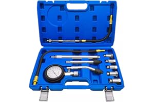 BONJUME Tester Di Compressione Per Motore, 11PC Set Di Tester Di Compressione Per Motori A Benzina Di Cilindro Compressione Tester Manometro Digitale Per Controllo Cilindro Motore Misurazione