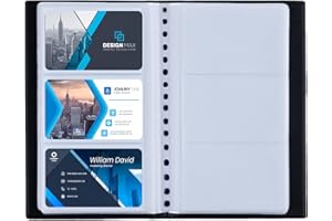 Zacro 240 Porta Biglietti da Visita Carta di Libro in PVC Biglietti per conservare Biglietto da Visita Carte Fedeltà Porta Carta di Credito ecc (Nero)