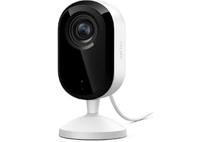 Arlo Essential 2K övervakningskamera för husdjur, trådbunden övervakningskamera för hemmet, inomhus med mörkerseende, siren, 2-vägs ljud och WiFi, Arlo Secure gratis testversion, 1 kamera, med