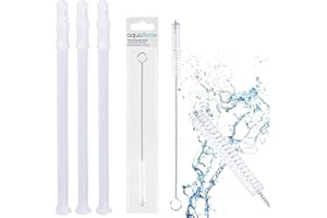 PUREPOWER 3x Tubo Transparente de Aspiración de Leche de 15,7cm para 5313232961 DeLonghi + Cepillo para Limpiar Cafeteras, Pajitas, Botellas, Tazas