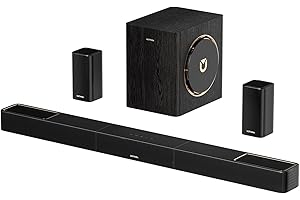 ULTIMEA Skywave X40 5.1.2ch Wireless Surround Sound System for TV, Sound Bar for Smart TV with Dolby Atmos, 530W Soundbar with Wireless Subwoofer, GaN Amplifier, 4K HDR Pass-Through, HDMI eARC, BT 5.4