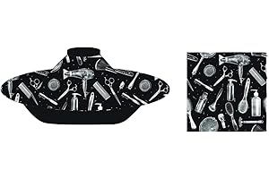 Lilian&Gema Friseurumhang, Haar Schneideumhang Regenschirm, Wasserdichter und Faltbarer Umhang, Schwarz Friseurbedarf Umbrella Cape Friseur zubehör für Haarstyling, Schnitte, Salon