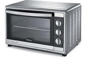 Ariete 945 Forno Elettrico ventilato con girarrosto 56 Litri - Bon Cuisine 560 - Temperatura max 230° - Luce interna - 2200 Watt - Argento