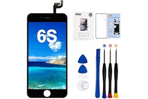 EFaith für iPhone 6S Display LCD Ersatz Bildschirm 4.7 Zoll Touchscreen Digitizer Rahmen Montage komplett mit Reparaturwerkzeug, Displayschutzfolie, A1633, A1688, A1700 (Schwarz)