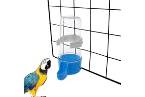 LUNJI Bird Feeder, Automatic Bird Water Feeding Food Container Parrot Drinking Bowl (Blue)