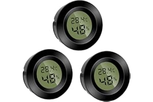WVOILLTY Lot de 3 mini hygromètres numériques ronds pour intérieur, bureau, salon