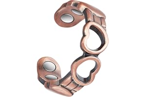 EnerCoppeX Bague magnétique en cuivre pour femme, drainage lymphatique, anneau réglable avec aimant de 3500 gauss